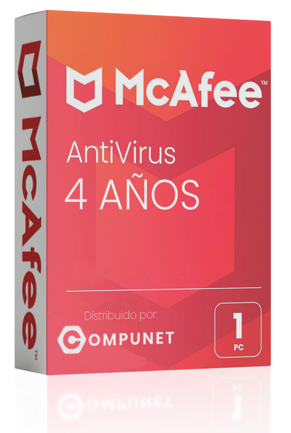 ANTIVIRUS MCAFFE TOTAL SECURITY / 4 AÑOS / 1 PC